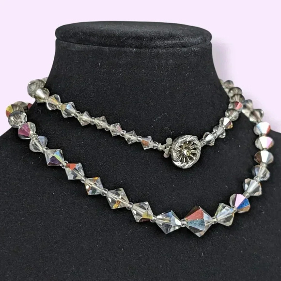 V. Conical AB Crystal Necklace - Picture 4 of 5